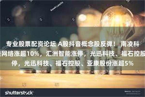 专业股票配资论坛 A股抖音概念股反弹！ 南凌科技20CM涨停，锐捷网络涨超10%，汇洲智能涨停，光迅科技、福石控股、亚康股份涨超5%