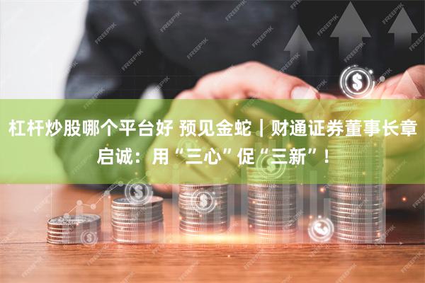 杠杆炒股哪个平台好 预见金蛇｜财通证券董事长章启诚：用“三心”促“三新”！