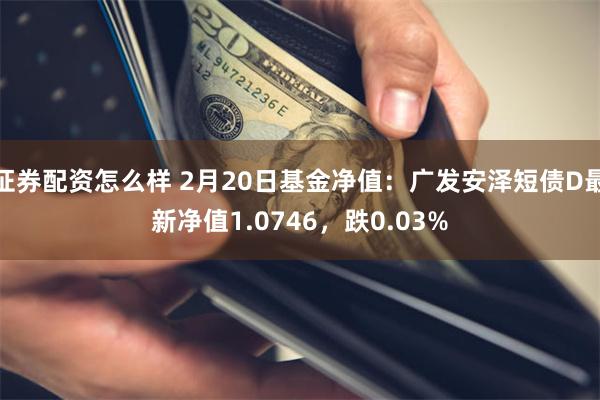 证券配资怎么样 2月20日基金净值：广发安泽短债D最新净值1.0746，跌0.03%